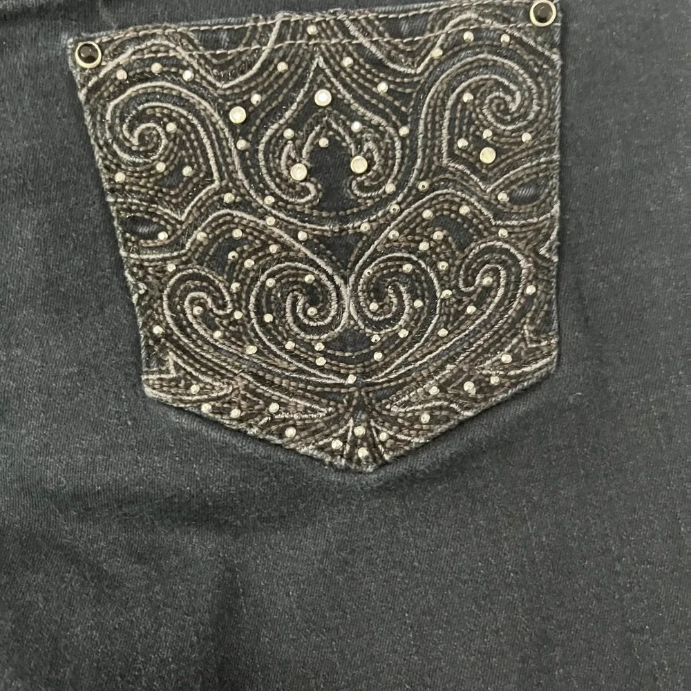 Chico's‎ So Slimming Embellished Jeans Dark Wash Denim Pants Size 0
